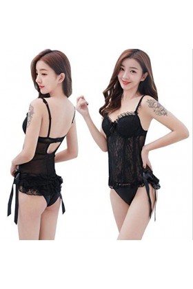 Ensembles de Lingerie Lingerie Sexy Dames Sexy Maille Jupe en Dentelle Perspective Pyjama Sexy Gilet Uniforme Taille Unique 