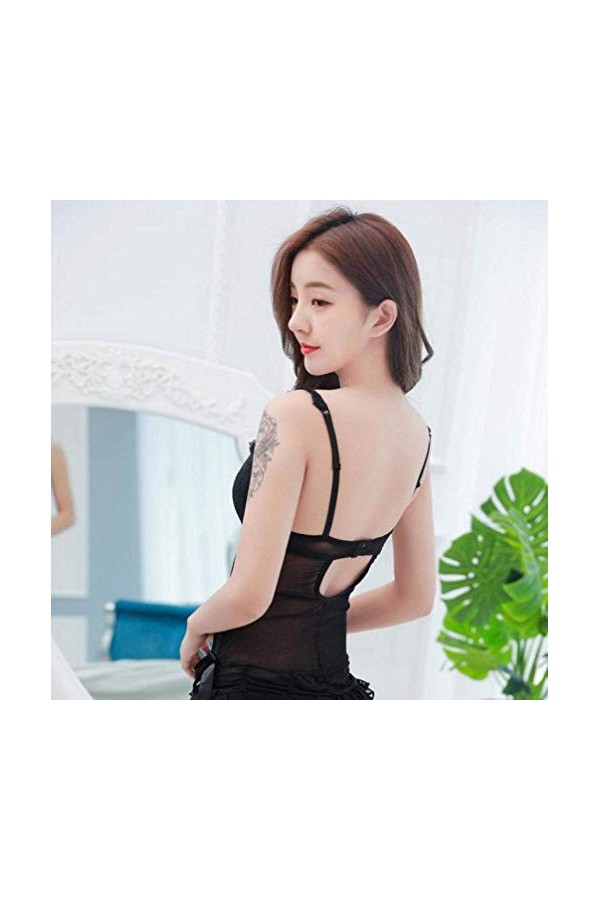 Ensembles de Lingerie Lingerie Sexy Dames Sexy Maille Jupe en Dentelle Perspective Pyjama Sexy Gilet Uniforme Taille Unique 