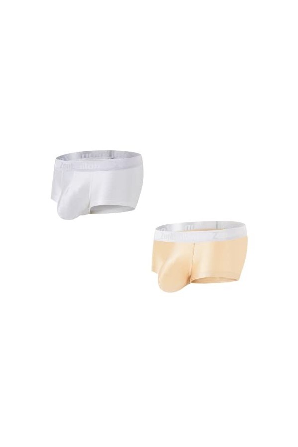 BIATWOWR Short rétro sexy pour homme - Sous-vêtements - Pour homme - Taille M L XL XXL - 3XL, 2 pages : multi-g, XL