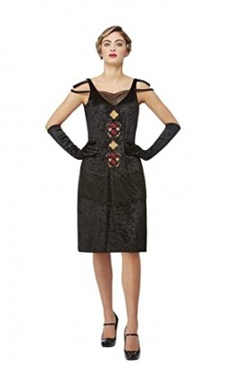 Smiffys 51533M Peaky Blinders Polly Gray Costume pour femme Noir Taille M 40-42