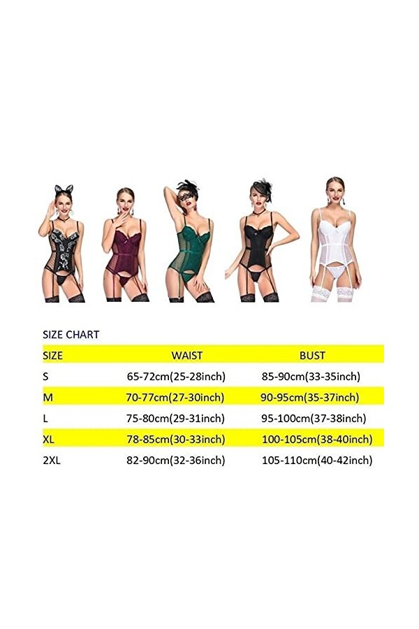 AleXanDer1 Corset Corset Sexy sous-vêtements Corset en Dentelle Extensible Haute Underwear Corset Over The Corset Poitrine C