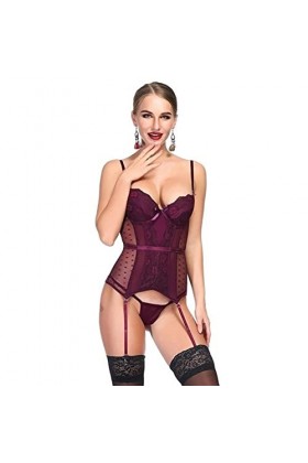 AleXanDer1 Corset Corset Sexy sous-vêtements Corset en Dentelle Extensible Haute Underwear Corset Over The Corset Poitrine C