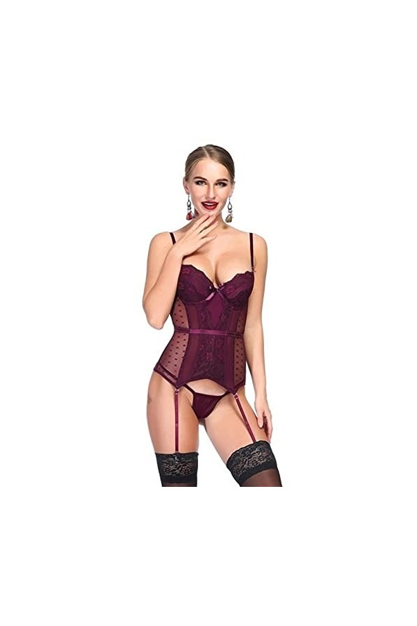 AleXanDer1 Corset Corset Sexy sous-vêtements Corset en Dentelle Extensible Haute Underwear Corset Over The Corset Poitrine C