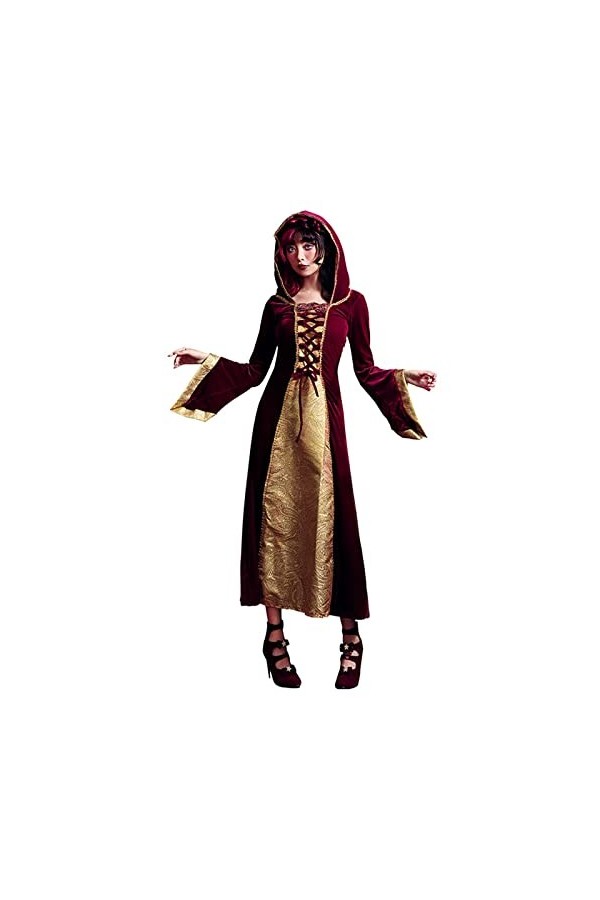 BOTCAM Robe dramatique - Costume de scène rétro européen - Vêtement médiéval - Robe gothique - Adulte - Femme - Cosplay - Cos