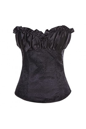 Corset à Lacets pour Femmes Bustier Sexy Palace Européen et Américain Bustier Vintage à Fermeture Éclair Corset Top Color : 