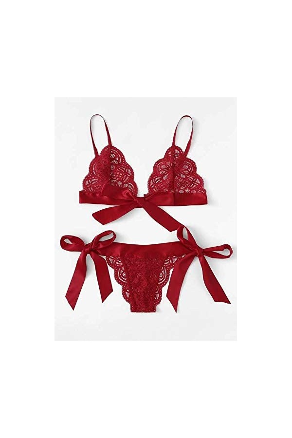 MERNEL Vêtements sexuels Lingerie Érotique Sexy Style Trois Points Grand Arc Femmes Color : 4, Size : M 