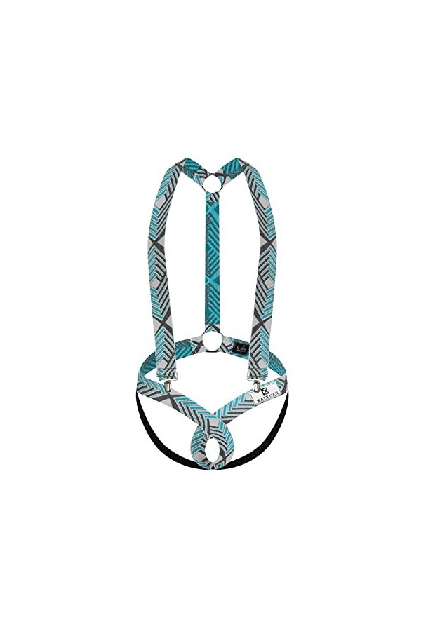 Moorun Sissy Ensemble de lingerie pour homme avec harnais, string et string, Rouge, S