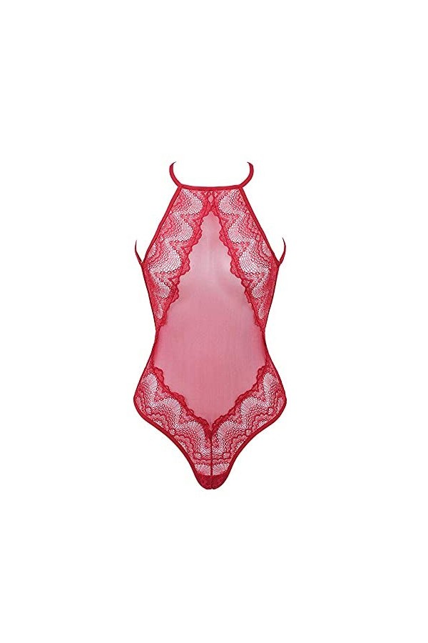 Générique Lingerie Sexy Femme Body Mesh Dos Nu Nuisettes Peacock Blauw S 