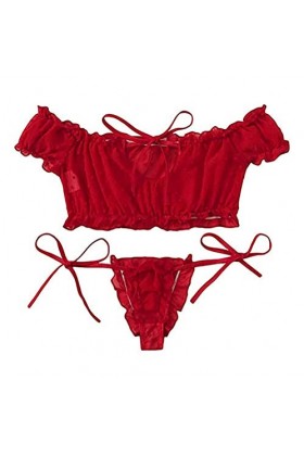 Générique Bodys Lingerie Sexy Femmes Hors Épaule Sous-Vêtements Sexy Sexe Sexy Costumes Babydoll Langerie Ensemble Noir L 