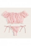 Bodys Lingerie Sexy Femmes Hors Épaule Sous-Vêtements Sexy Sexe Sexy Costumes Babydoll Langerie Ensemble Rose S 