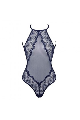 Lingerie Sexy Femme Body Mesh Dos Nu Nuisettes Marine S 