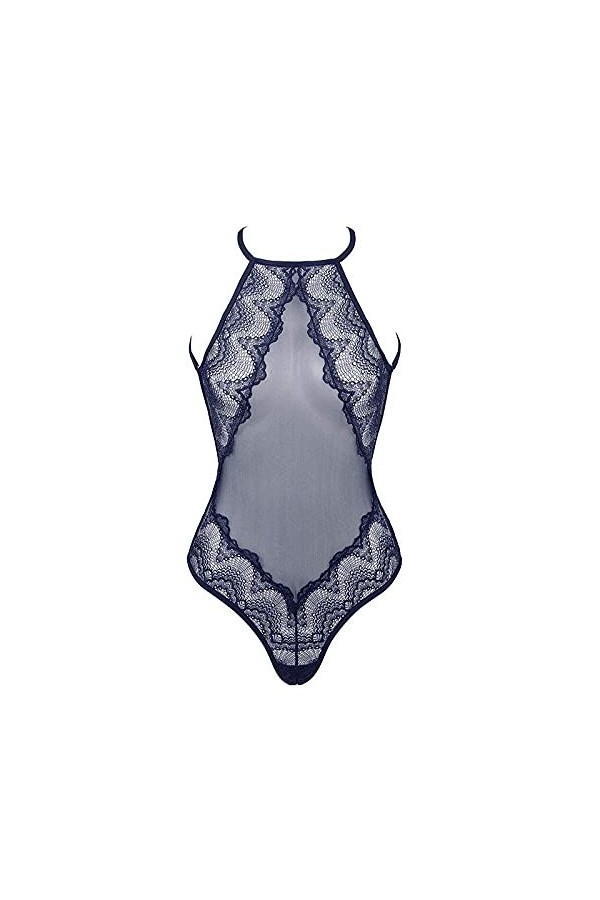 Lingerie Sexy Femme Body Mesh Dos Nu Nuisettes Marine S 