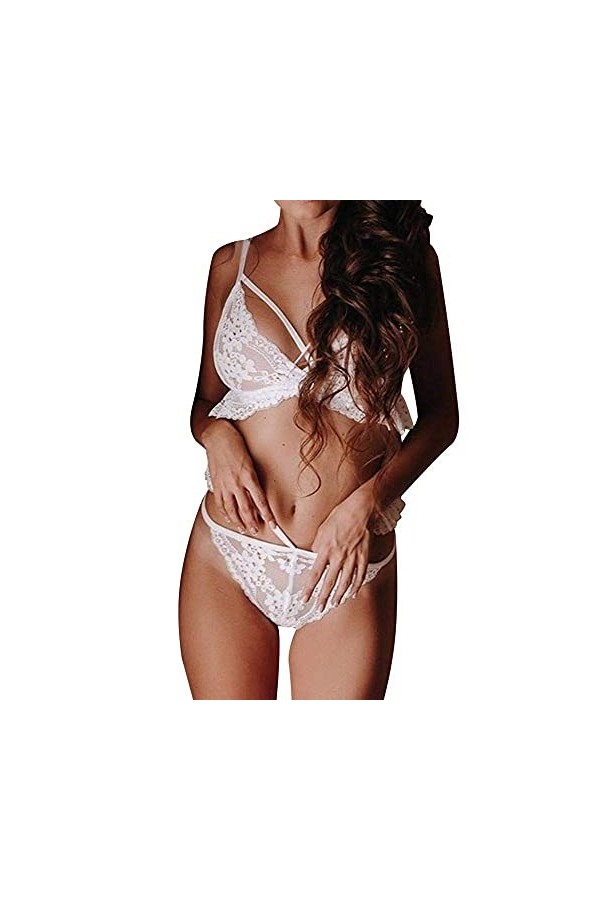 Générique Femmes Lingerie Sexy Soutien-Gorge sous-Vêtements Sexy Vêtements de Nuit Babydoll Costumes Blanc L 