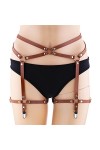 Punk Jarretière Gothique Punk Style Body Line Taille Ceinture Leg Loop One Nightclub Show Sexy Leather Leg Belt Accessoires v