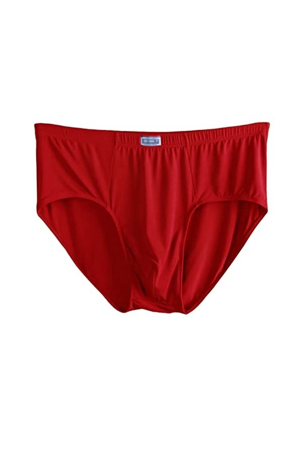XKUN Slip Homme Hommes Fat Gars avec Taille Supplémentaire 160 Kg Taille Haute dans Les Mémoires 2 Paquets-Red,3XL