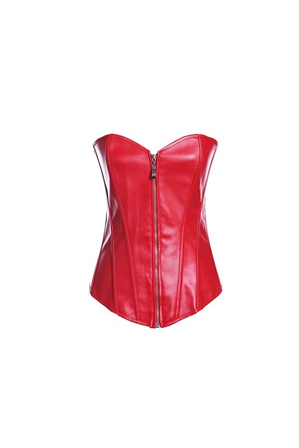 Bustier bustier push-up en similicuir avec string Noir