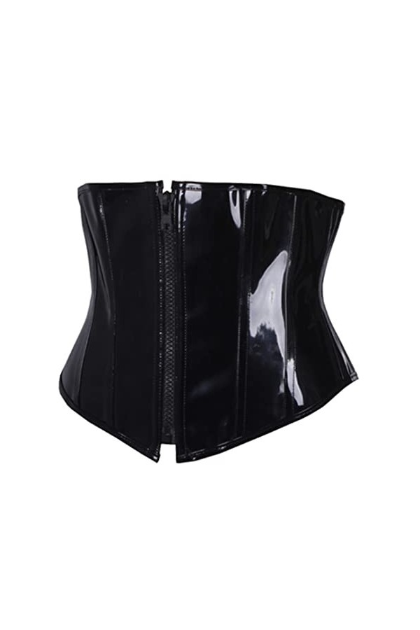 Florat 9830 Bustiers minceur sexy en PVC pour femme Noir Taille S