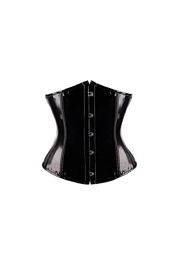 Florat 9830 Bustiers minceur sexy en PVC pour femme Noir Taille S