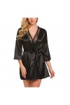 NBCSVHGPWMR Lingerie Sexy Femme Chemise De Nuit Sexy Robe De Pyjama Vêtements De Nuit en Dentelle Kimono Translucide Peignoir