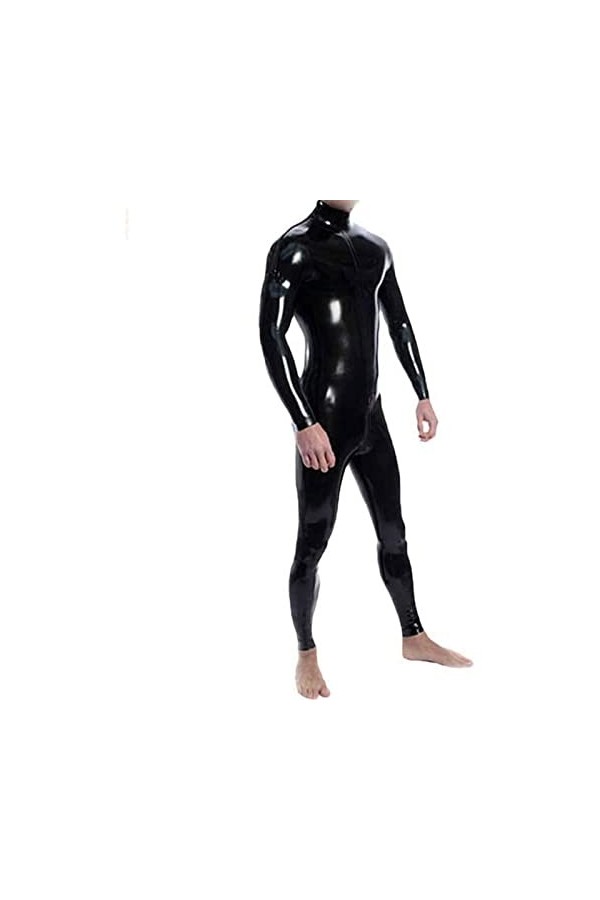 IQOAIJ Hommes Bobysuit PVC Cuir Verni Brillant pour Complet Corps Sexy Latex Serré GlissièRe Combinaison VêTements Caoutchouc
