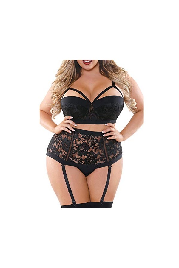 KSDFIUHAG Cosplay Lingerie Femmes Lingerie Évider Porno Soutien-Gorge Ensemble Babydoll sous-Vêtements Jarretière Érotique Co