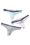 catch-L String Slips Sexy Culotte en Coton Femme, Lot De 6, Taille Basse G-String T-Back Color:F-6Pack,Size:XL 