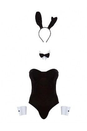 Ann Summers - Tenue de lapin smoking, costume dHalloween en velours pour adulte, tenue de lapin avec oreilles de lapin et qu