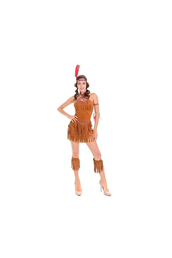 KHDFYER Tenue Sexy Sexy Femmes S Frangées Indiens Indigènes Princesse des Forêts Sauvages Hunter Costume Set Cosplay pour Hal