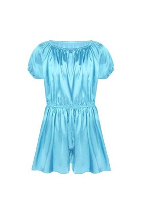 YINGJUN-DRESS Costumes de Fantaisie pour Hommes Lingerie Masculine Robe Manches Courtes décolleté Taille élastique Souple Bri