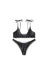 Érotisme Sexe et sensualité Bikini Sexy Point de Vagues Volants Maillots de Bain Bikini élastique réglable Dames-Black_M