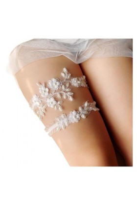 CAREEN Jarretière de mariée en Dentelle perlée, jarretière de Mariage, Bande de Jambe Extensible, jarretière de Cuisse for Da