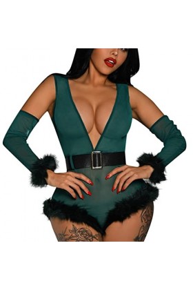 Lingerie Sexy pour Femme - Lingerie dimitation - Pyjama Sexy - Soutien-Gorge modelant Le Corps - Lingerie pour Femme Vert L