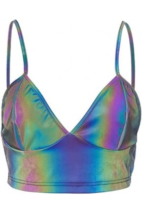 Earthradius Soutien-gorge réfléchissant sexy pour femme - Robe de danse - Lingerie pour costume de performance en boîte de nu