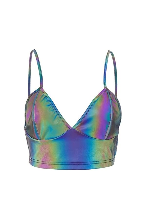 Earthradius Soutien-gorge réfléchissant sexy pour femme - Robe de danse - Lingerie pour costume de performance en boîte de nu