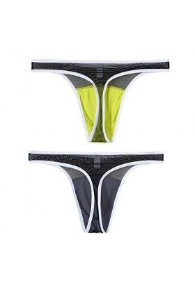 BIATWOWR Sous-vêtements sexy pour homme - String avant bombé - Poche renforcée - String et cordes G - Lot de sous-vêtements p