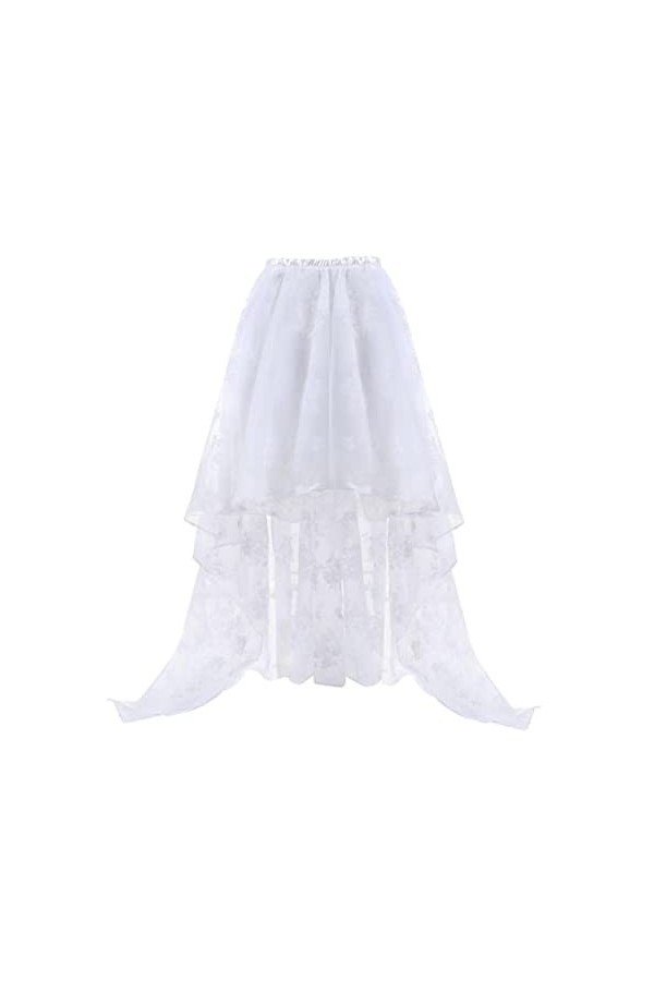 Corset bustier sexy à épaules dénudées et manches en dentelle avec jupe longue en tulle pour fête de mariage