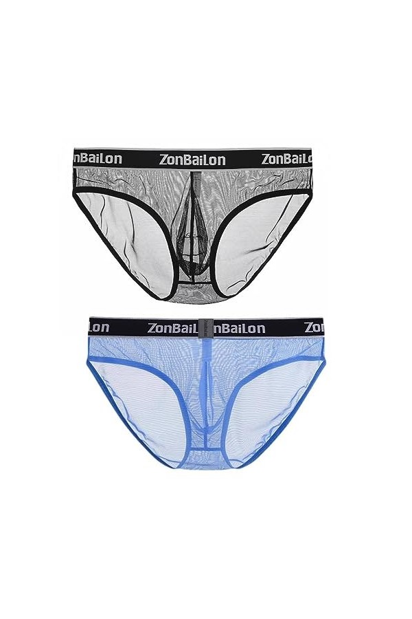 BIATWOWR Sous-vêtements sexy en maille filet pour homme - Pour homme - Taille M L XL - 2XL - 3XL, Lot de 2 : multi-A, XXL