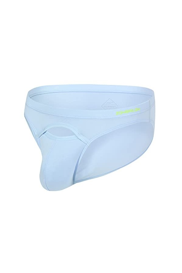 BIATWOWR Slip sexy pour homme avec ouverture sur le devant - Taille basse - Extensible - Doux - Confortable, Lot de 2 : multi