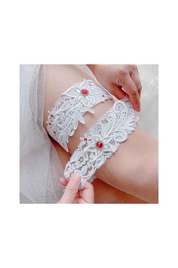 ZZSRJ Jarretière de Mariage 2 pièces Dentelle Sexy Mesdames Cuisine Color : A Blue, Taille : One Size 