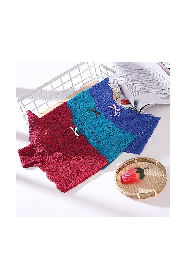 Fuduoduo Culotte sous-VêTements Culotte Hipster,Culotte Taille Basse en Dentelle Sexy pour Dames-Bleu Marine 6pcs_M ,Culotte