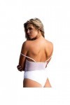 Lingerie Sexy pour Femme Coquinelingerie Sexy Erotique Body en Dentelle Blanche sans Manches Une Pièce Costumes De Corps Salo