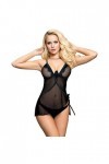 GWSFQ Lingerie Sexy pour Femme Coquinebustiers Et Corsets Femme Femmes Robe Plus La Taille Sexy Mesh Dos Nu Lingerie À Lacets