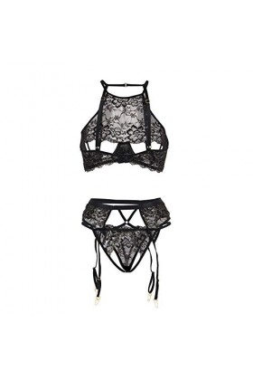 GWSFQ Lingerie Sexy pour Les Femmes Ensemble De Jarretièreérotisme Sexe Et Sensualité Halter Jarretière Ensemble De Lingerie 