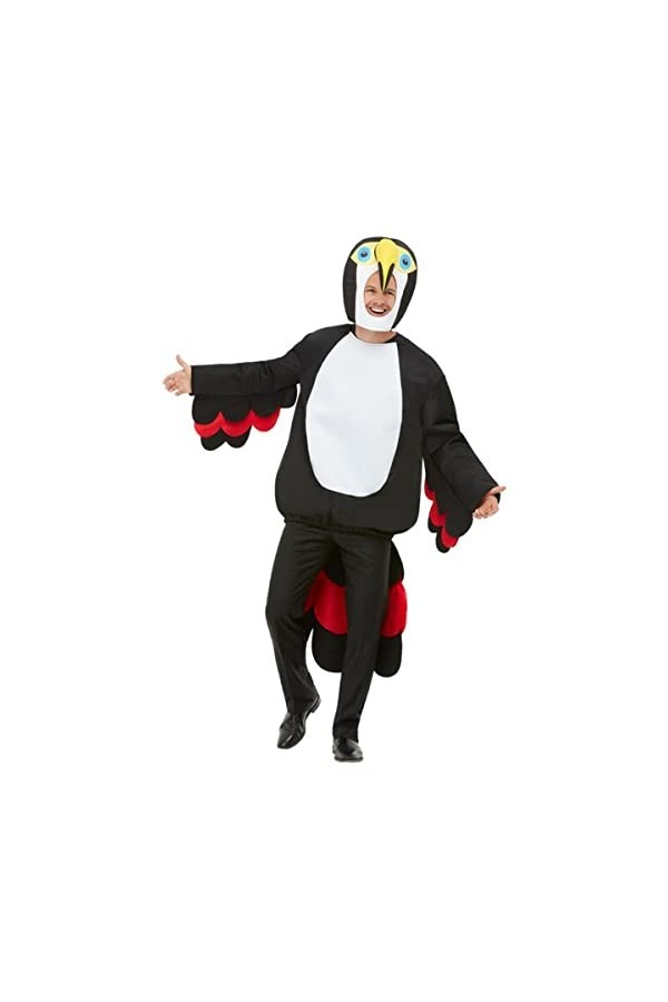 Bird Of Paradise Toucan Costume, Black, with Winged Tabard & Hood