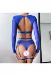 DAGIN Lingerie pour Femme en Dentelle Nuisette Nuisette Sexy Exotique Chemise de Nuit Dos Nu en Maille Transparente Color : 