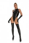 ZTIANEF Déguisements Adultes Costumes Sexy Femme Body Femme + Gants + Bas Lingerie Sexy Coupe Haute Collants Sexy One Piece S