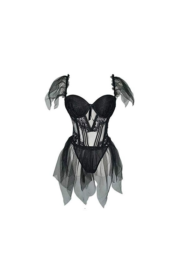 VORRIS Femme Ensemble Lingerie Erotique Pyjama Sexy, Soutien à la Poitrine, taquin Sexy, Petits Seins rassemblés, Lingerie Se