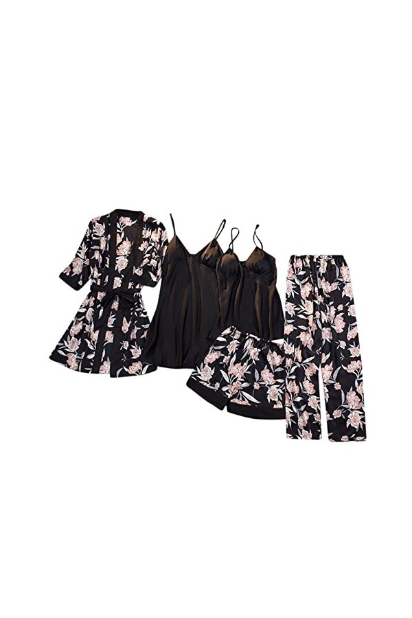 HELLORSOON Femme Pyjama Sexy Lingerie Ventre Plat Sensuel Robe de Nuit Sexy Maille Transparente Boutons élégants Combinaison 