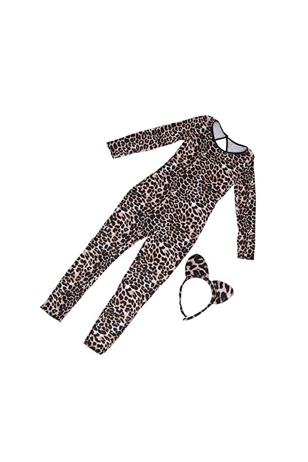 Yardenfun 1 Pc Déguisement De Chat Pour Femme Déguisement Cosplay Léopard Barboteuses Maigres Vêtements De Performance Costum