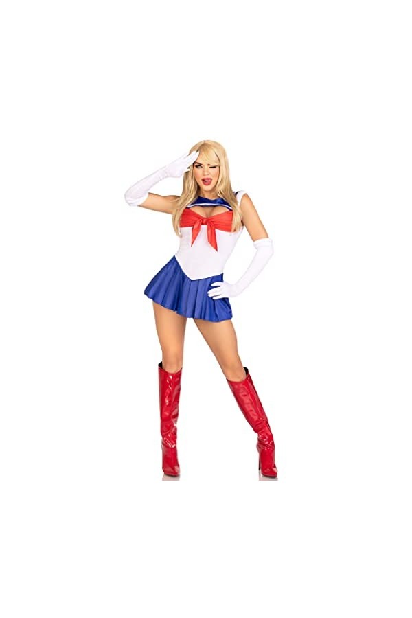Leg Avenue Costume dHalloween 3 pièces sexy pour femme - Body avec jupe - XS